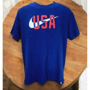 Nike USA Big Swoosh T-Shirt Large Blue